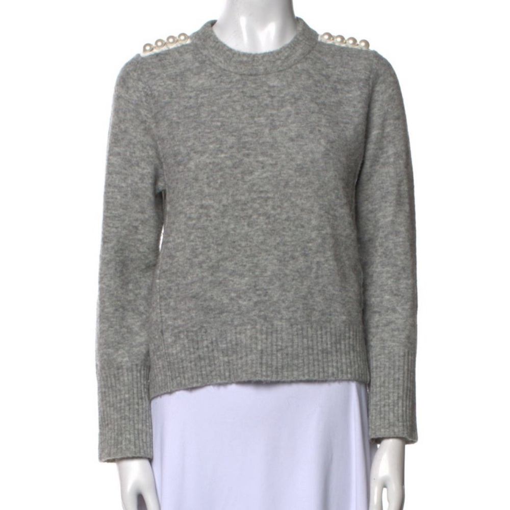 3.1 Phillip Lim Gray Sweater with Pearls on Shoulders